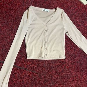 active usa peach/tan cardigan